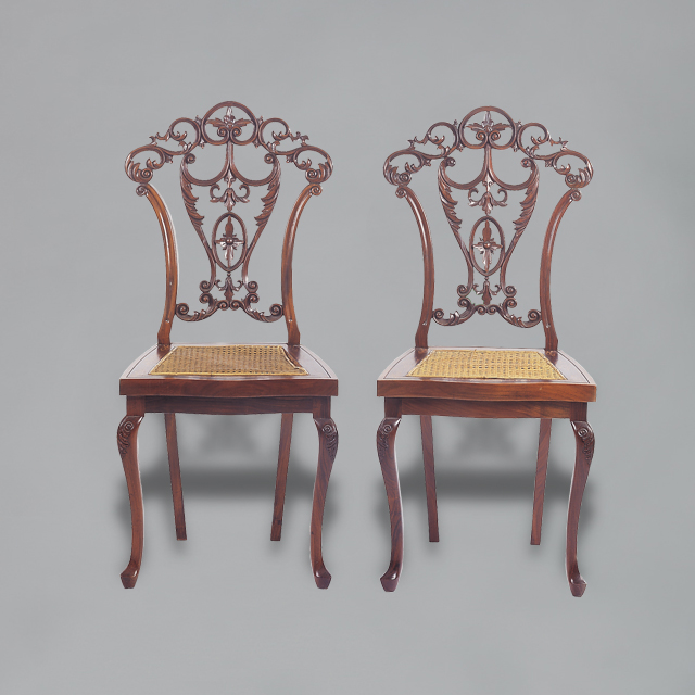 齊本德爾風格鑲木雕花坐椅組
